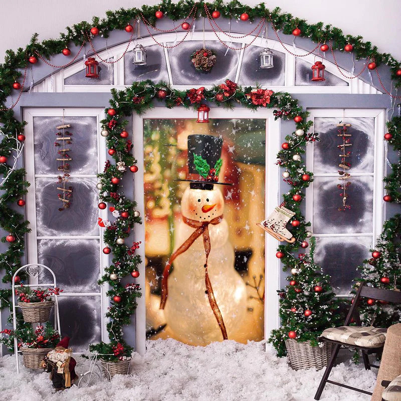 2024 Décoration de porte d'entrée de Noël