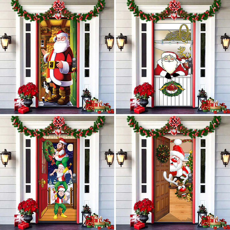 2024 Décoration de porte d'entrée de Noël