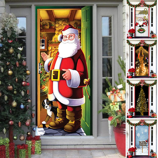 2024 Décoration de porte d'entrée de Noël