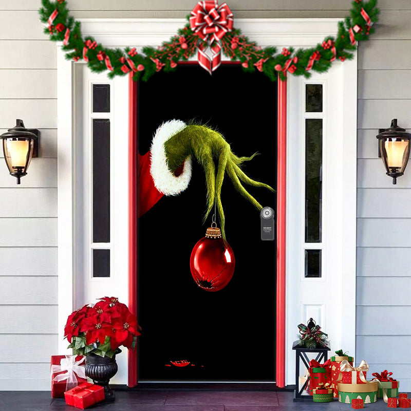 2024 Décoration de porte d'entrée de Noël